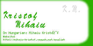 kristof mihaiu business card